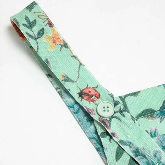 New XL Cider Corduroy Floral Overalls Romper. - Picture 3 of 13